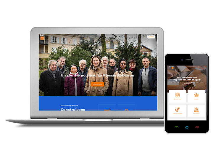 Création du site Internet de campagne de la liste EM!-Modem du Plessis-Robinson pour les municipales