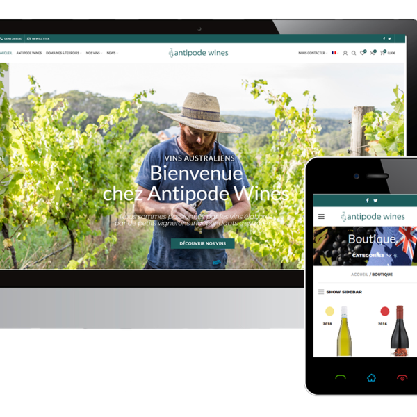 création d'une boutique en ligne pour la vente et livraison de vins australiens