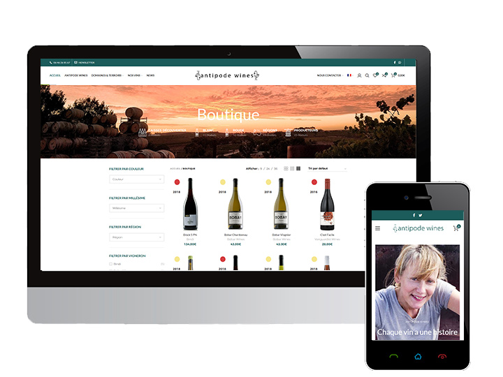 site e-commerce AntipodeWines, vente de vins naturels australiens