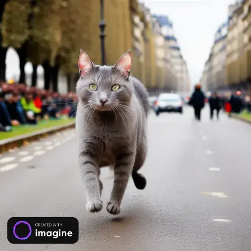 image d'un chat dans la ville de paris générée par l'IA générative Imagine