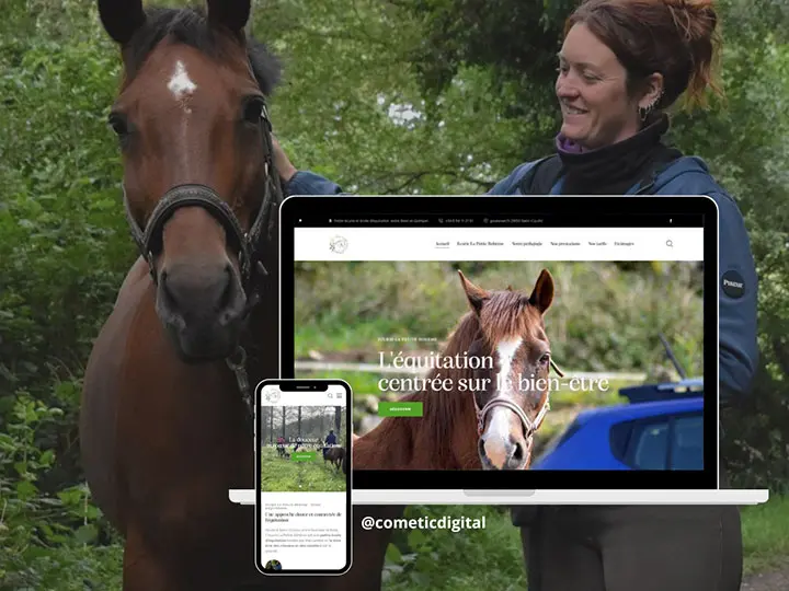 Réalisation du site Web d'une petite école d'équitation positive en Bretagne