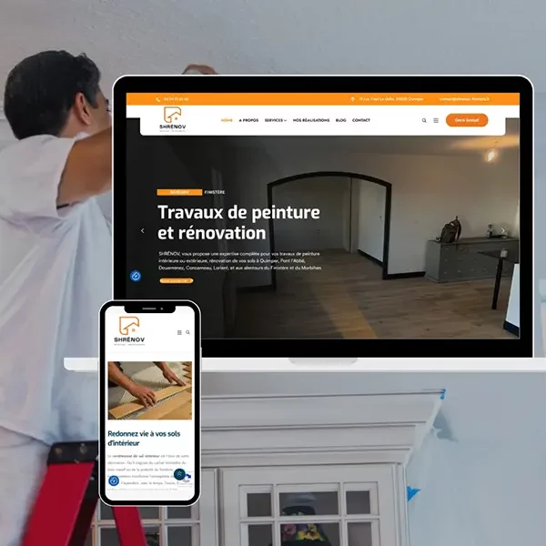 Création du site web de SHRÉNOV : Allier webdesign, WordPress et SEO pour attirer des clients en rénovation dans le Finistère et le Morbihan