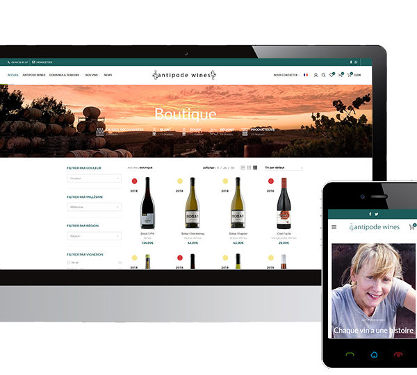 site e-commerce AntipodeWines, vente de vins naturels australiens